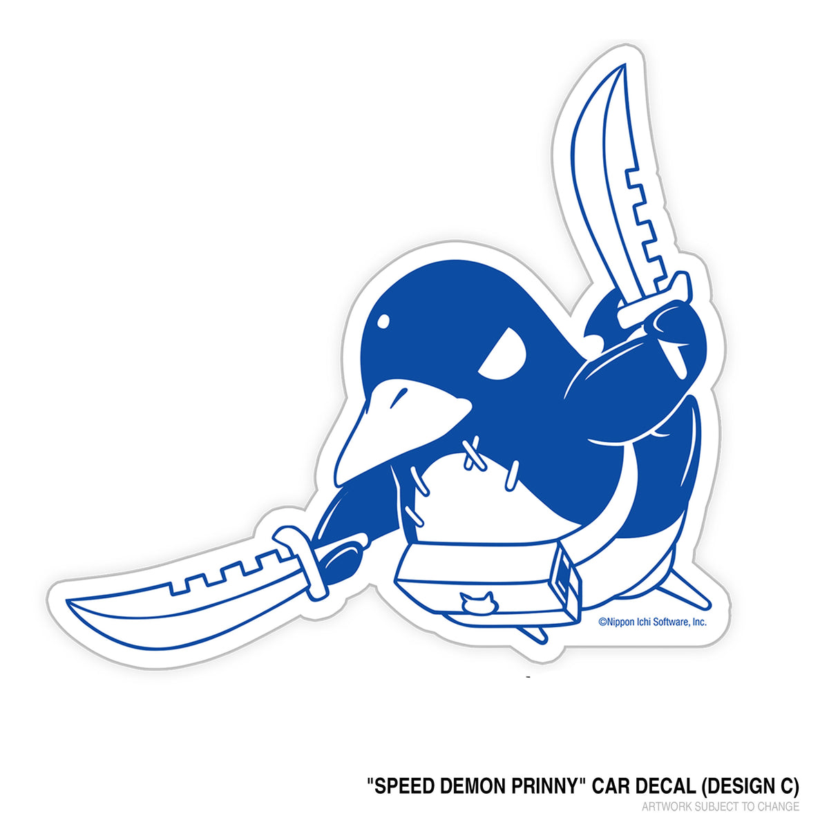 Speed Demon Prinny Car Decal C