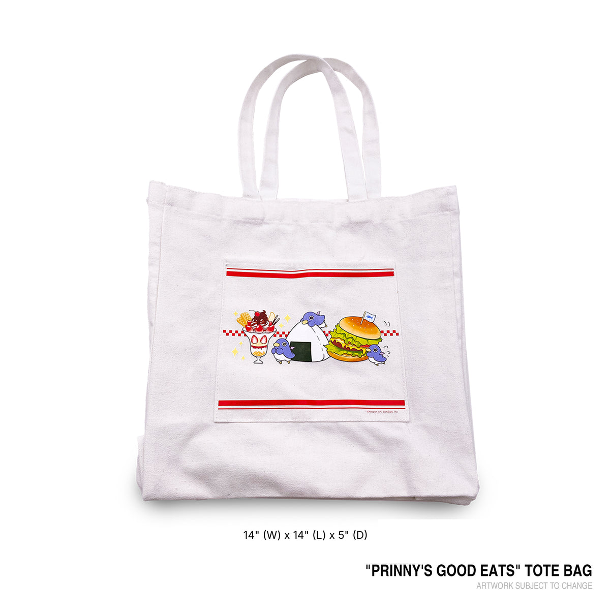 Prinny's Good Eats Tote Bag - dimensions
