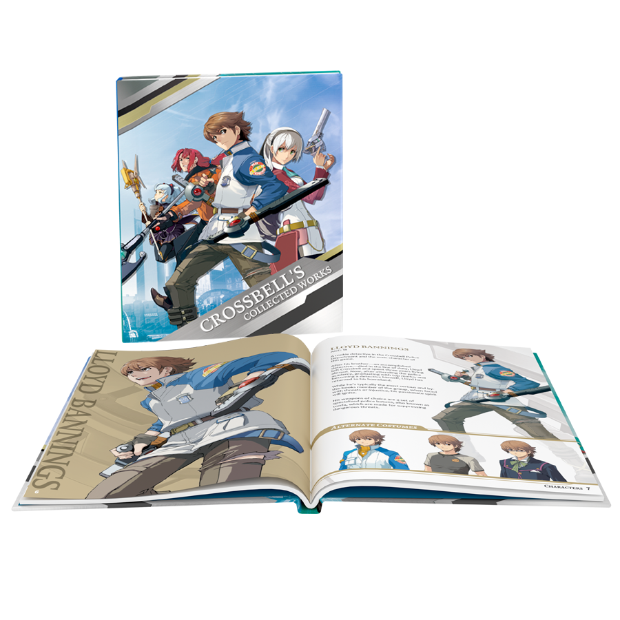 Illustrated book with character designs on a white background