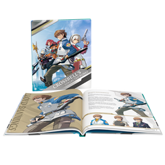 Illustrated book with character designs on a white background