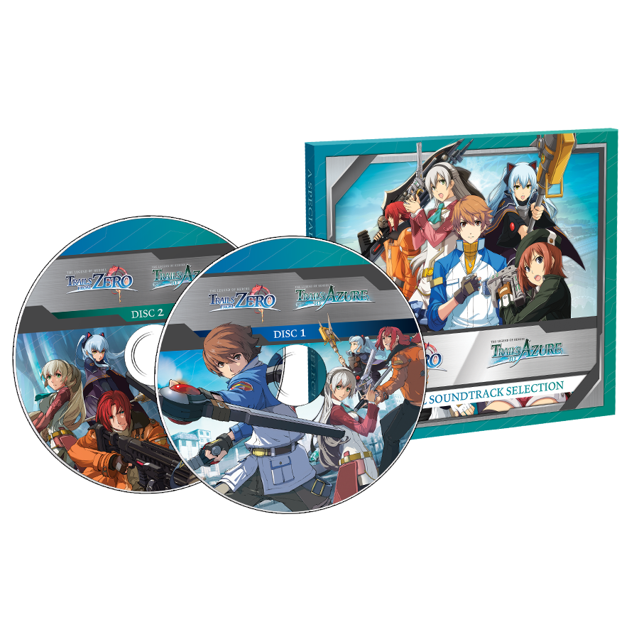 Two discs and a case with anime character artwork on a white background